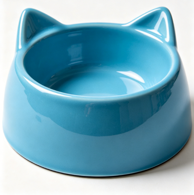 Vela Blu, Ciotole rialzate con orecchie da gatto, confezione da 2, 13,2×13,2×11,5 cm, Arancione e Blu